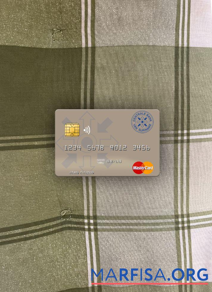 Realistic Suriname Centrale Bank van Suriname mastercard photolook front template